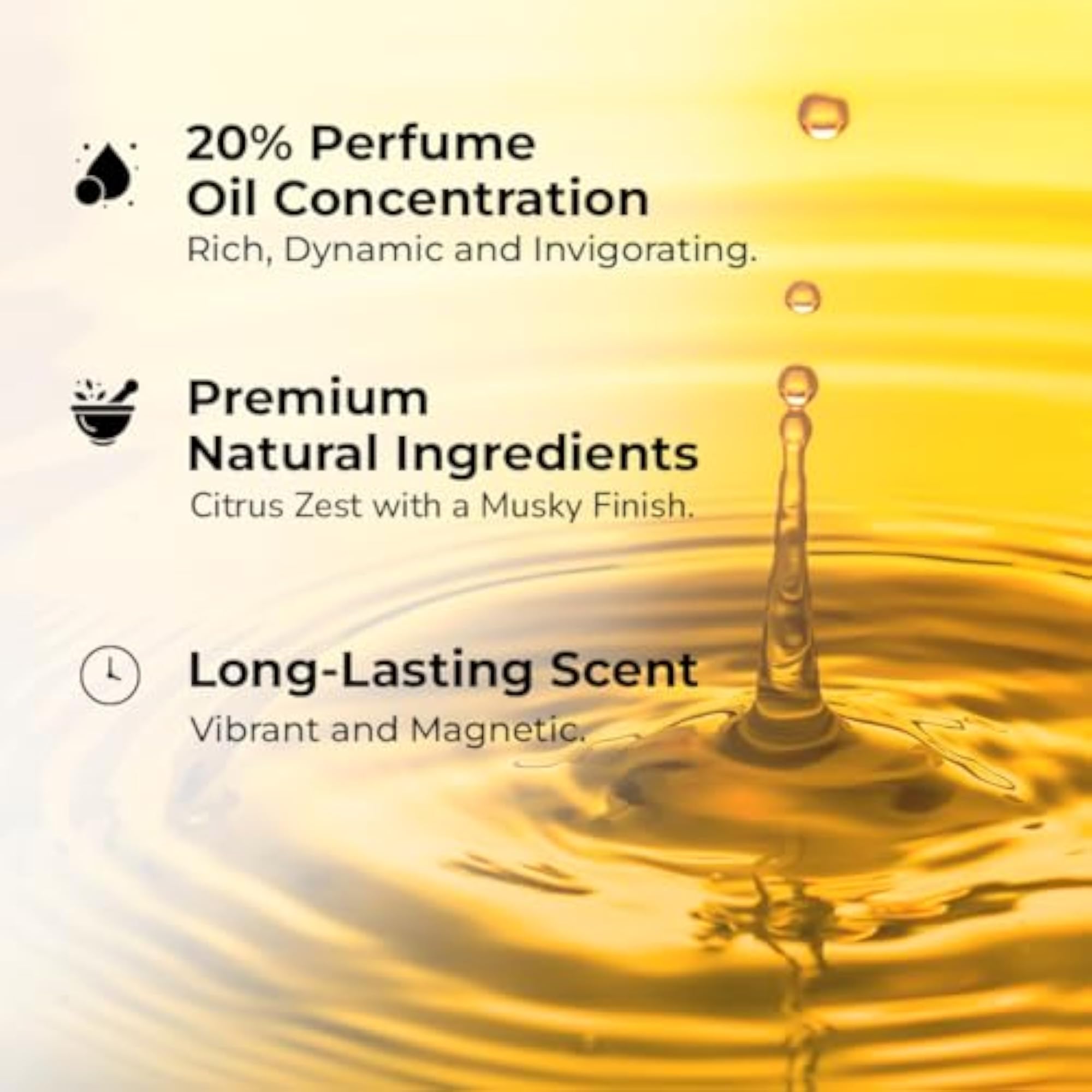 Premium Citrus Musk Perfume for Men, Long Lasting Scent
